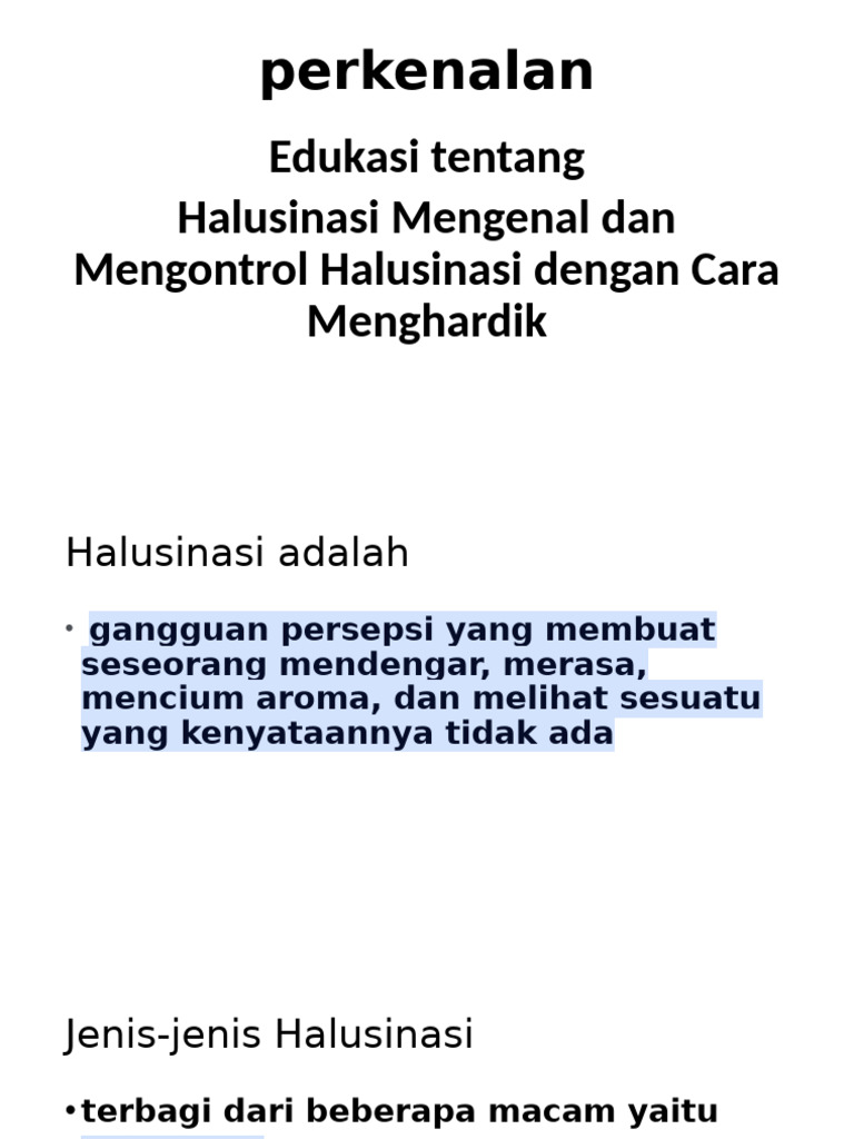 Halusinasi SP 1 | PDF