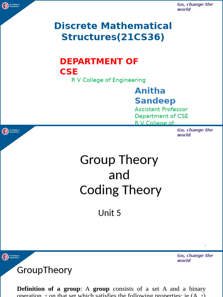 DMS Unit 5 Group Theory | PDF