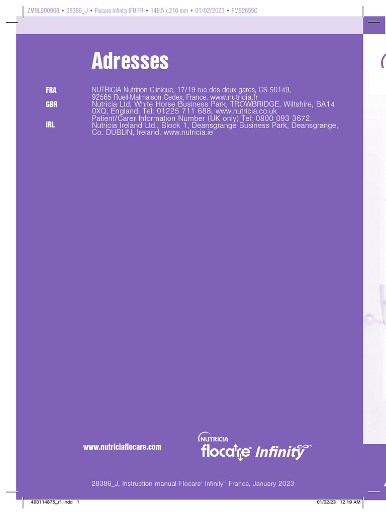 Notice Utilisation Flocare Infinity II 032023 | PDF