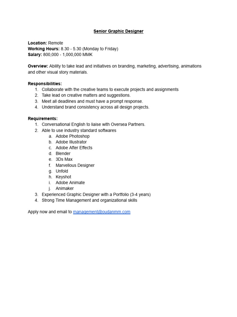 Senior Graphic Designer | PDF