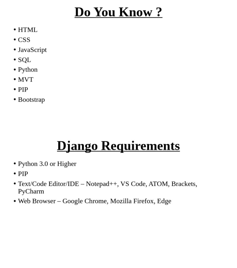Django requirements pdf
