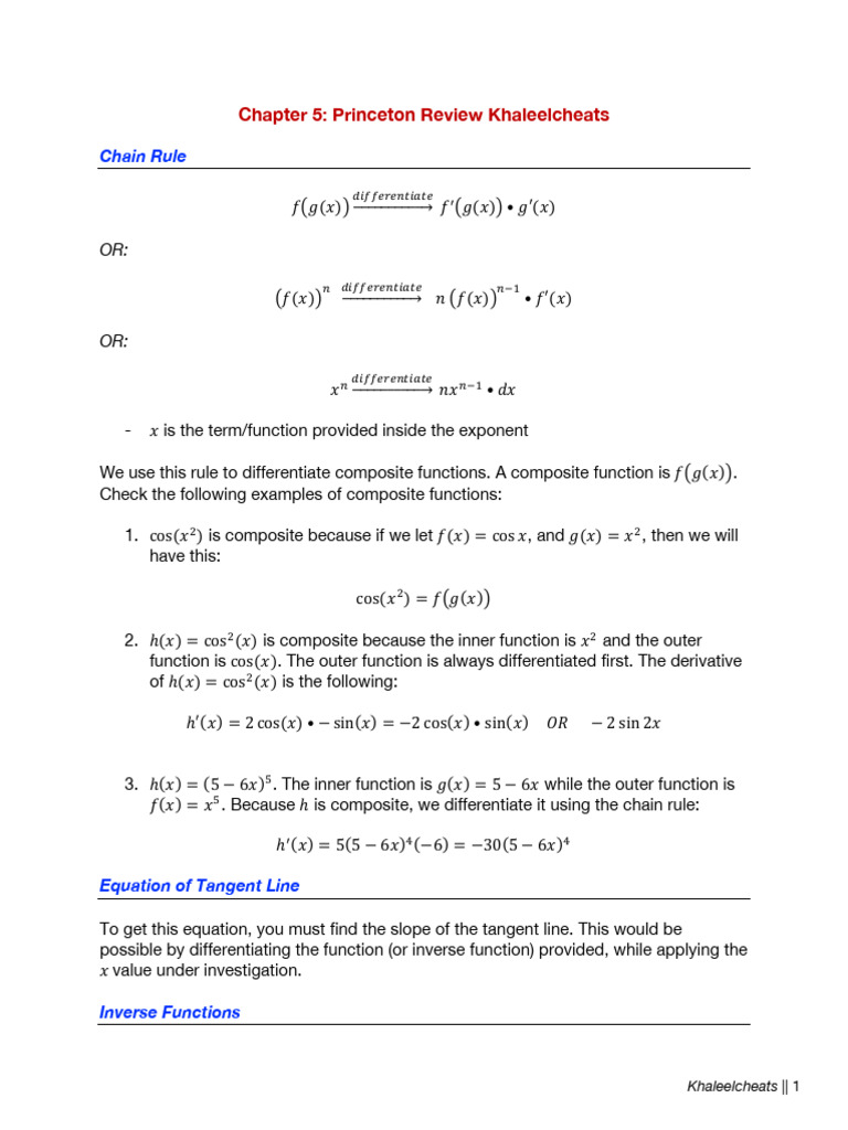 Chapter 5 Cheats | PDF