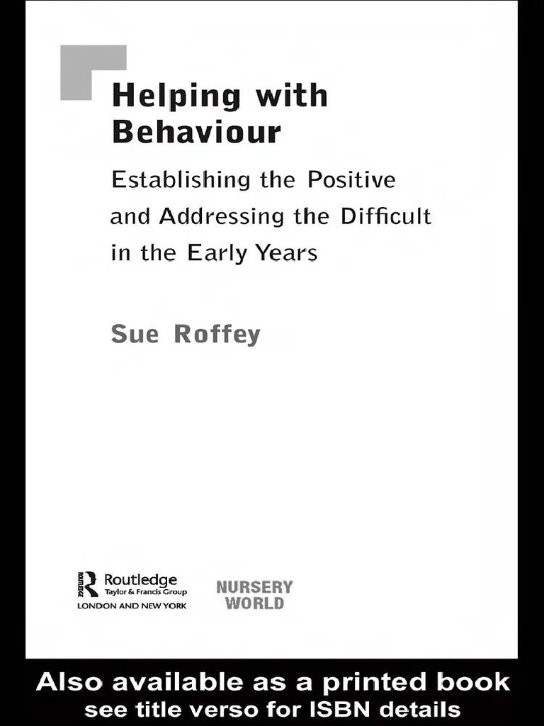 Sue Roffey - Helping With Behaviour Establishing The Positive and ...