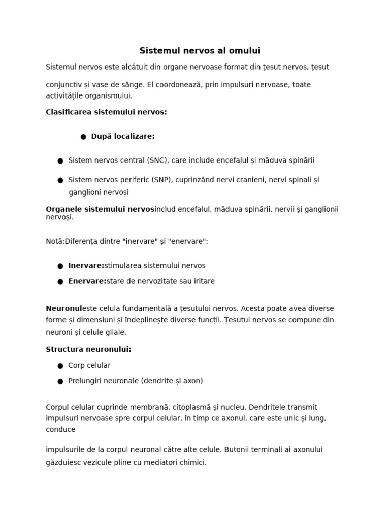 Sistemul nervos al omului google docs 2 pdf