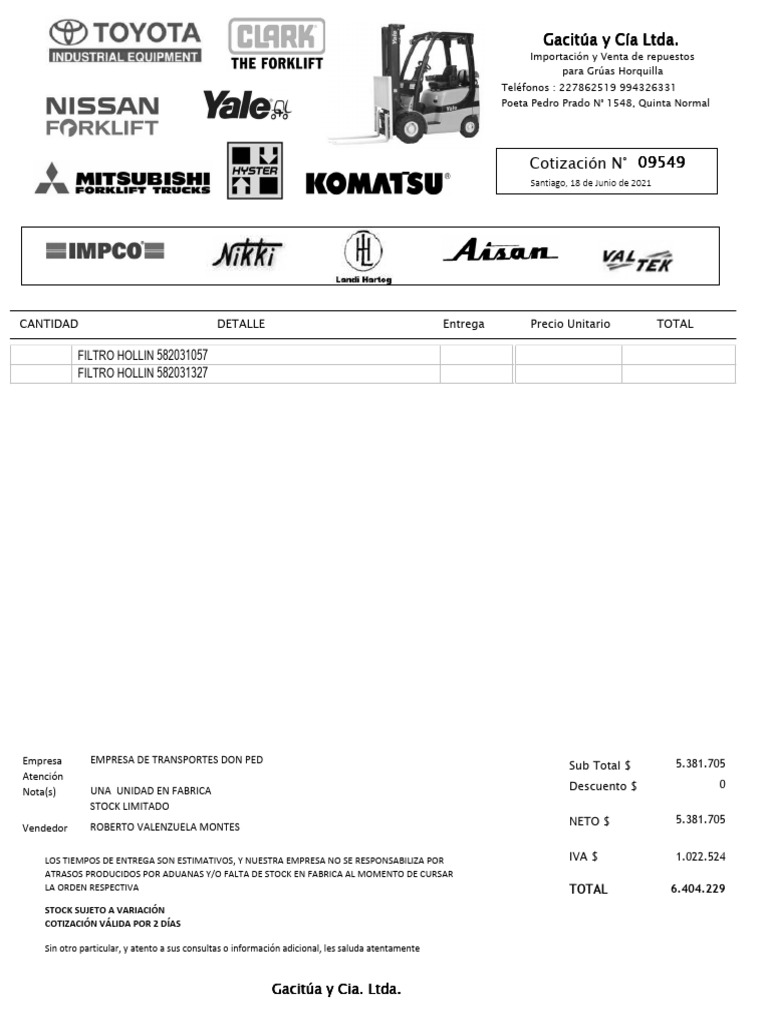 Cotizacion 9549 | PDF