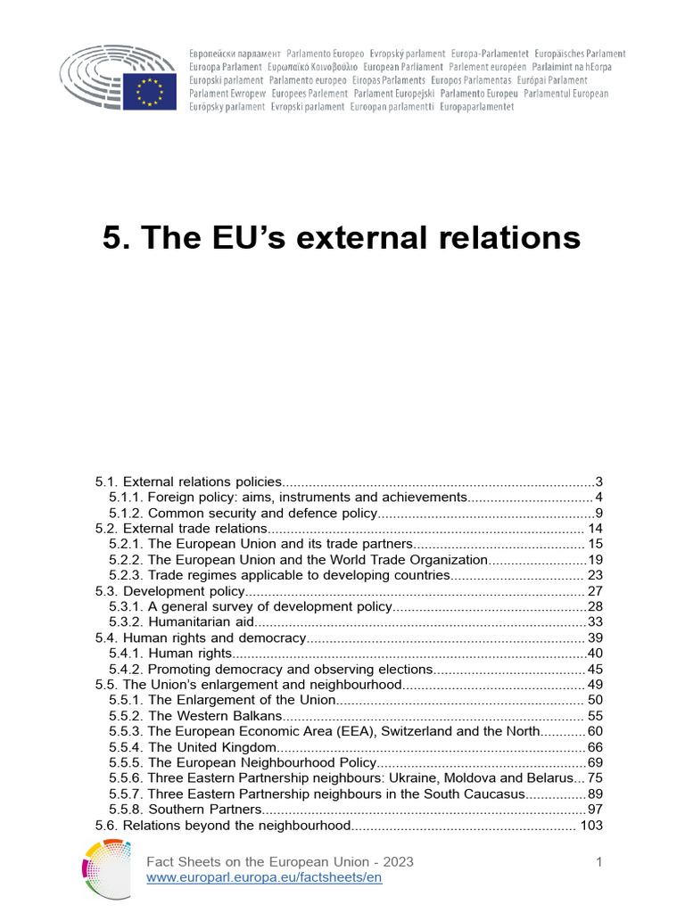 Eu Fact Sheets - External Relations | PDF