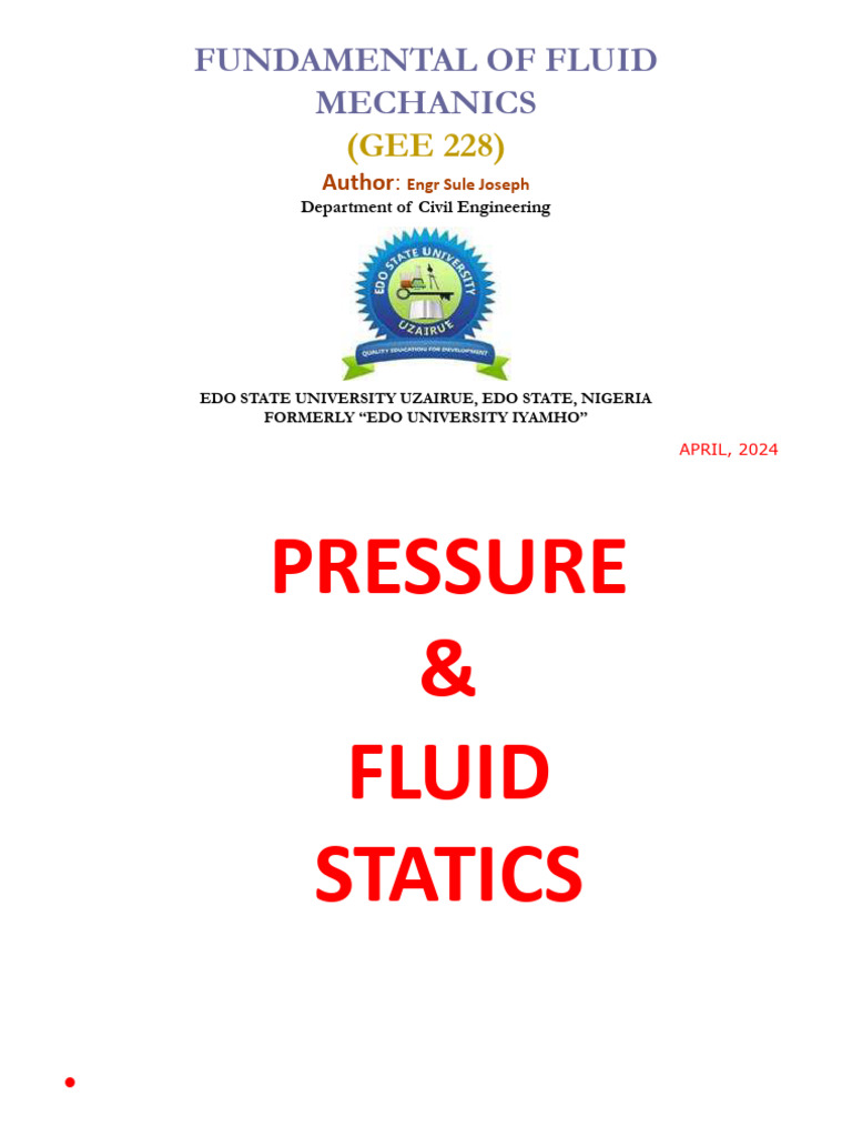 Gee 228 Lecture Note 2 | PDF | Pressure | Pressure Measurement
