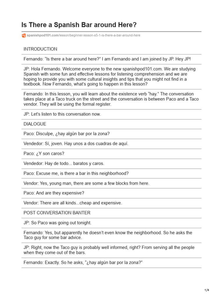 spanishpod101-is-there-a-spanish-bar-around-here-pdf