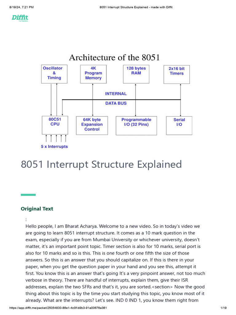 8051 Interrupt Structure Explained - Made With Diffit | PDF