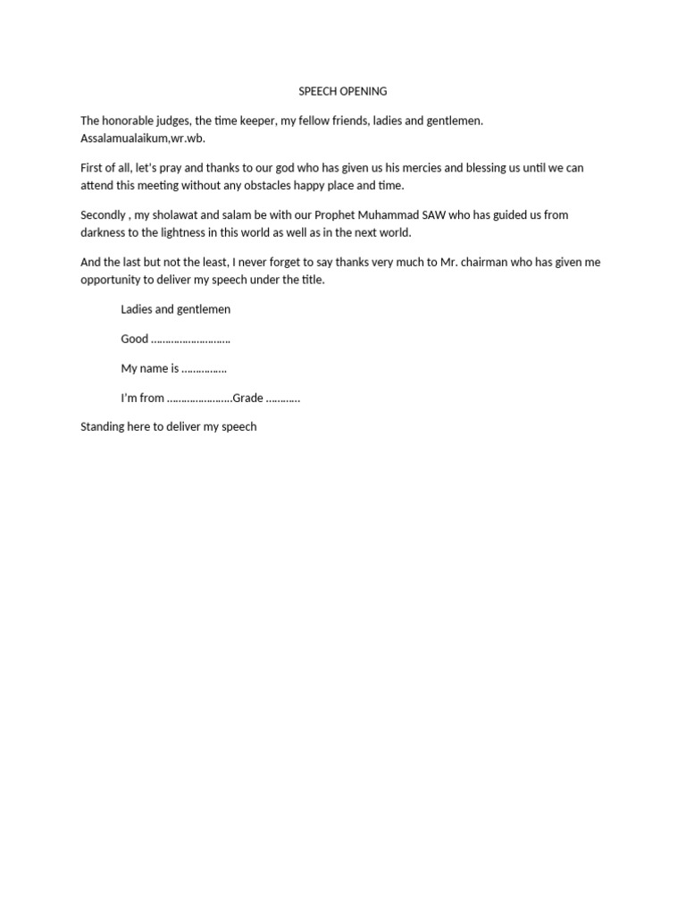 Speech Opening Ec | PDF