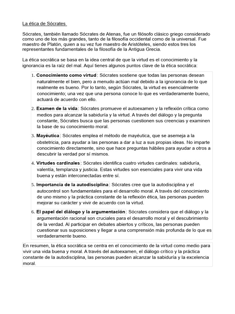 1 - Ética Socrática | PDF
