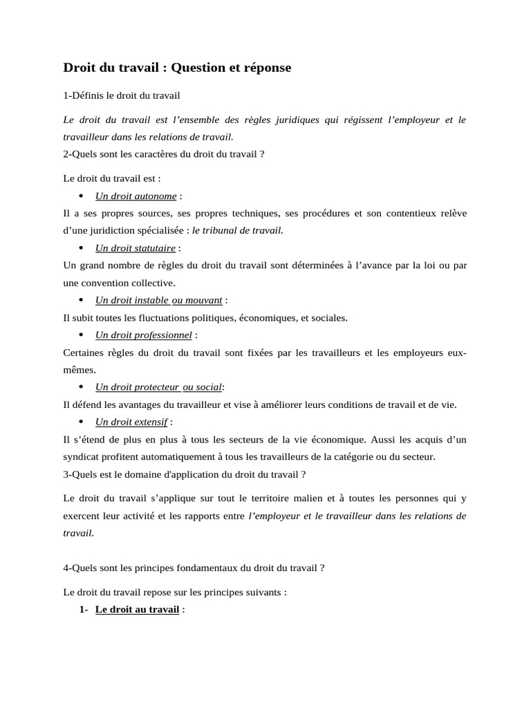 Réponses Aux Questions | PDF