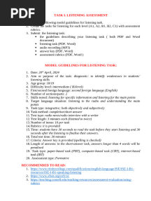 Task I. Listening Assessment