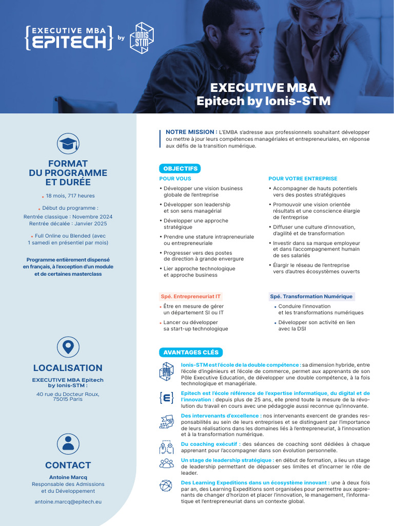 Fiche EMBA Epitech Ionis STM | PDF