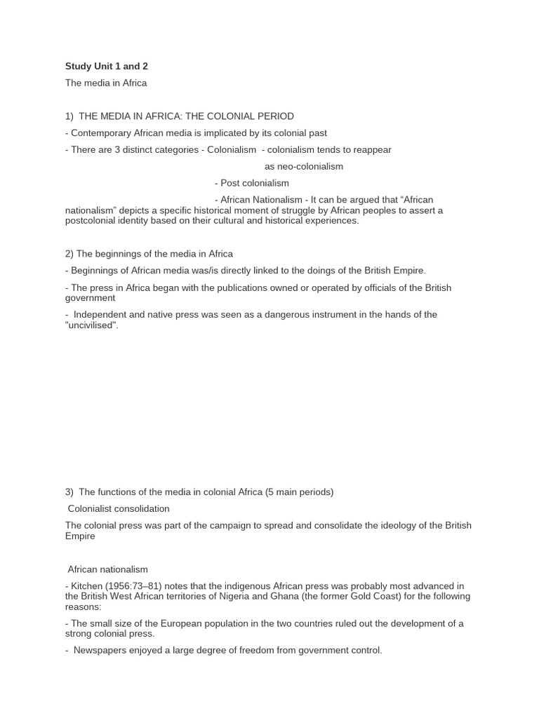 Study Unit 1 and 2 | PDF