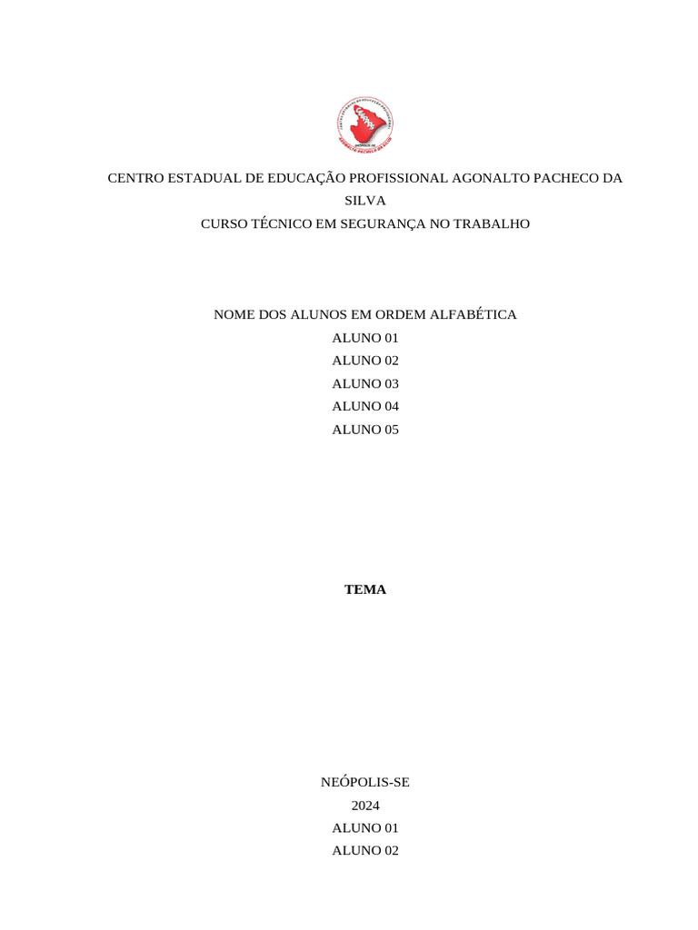 Modelo base abnt 2024 pdf