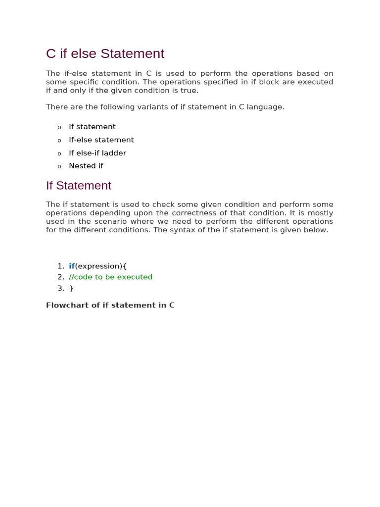C If Else Statement | PDF