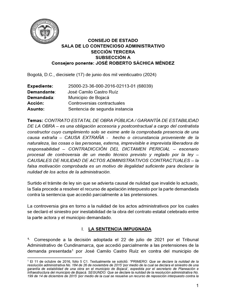 (2024) Sentencia Consejo de Estado - Garantía de Estabilidad y Calidad
