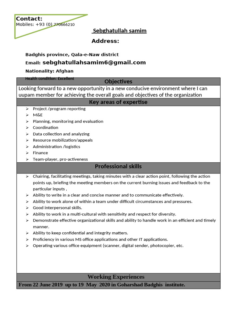 Samim New and Update CV ( ) | PDF