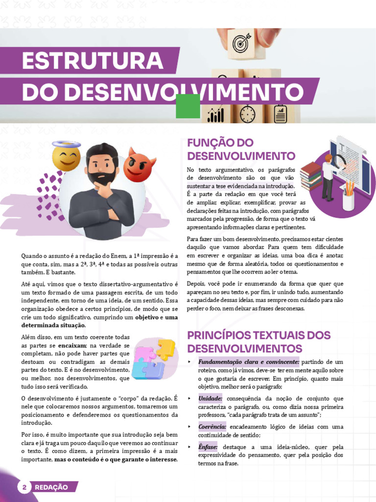 2023 ONLINE REDAÇÃO AULA 08 Estrutura-do-Desenvolvimento (2)-2-6 | PDF