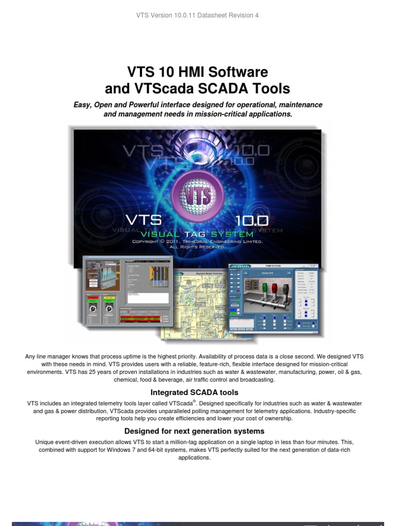 Datasheet VTS VTScada v100 Windows Vista Server