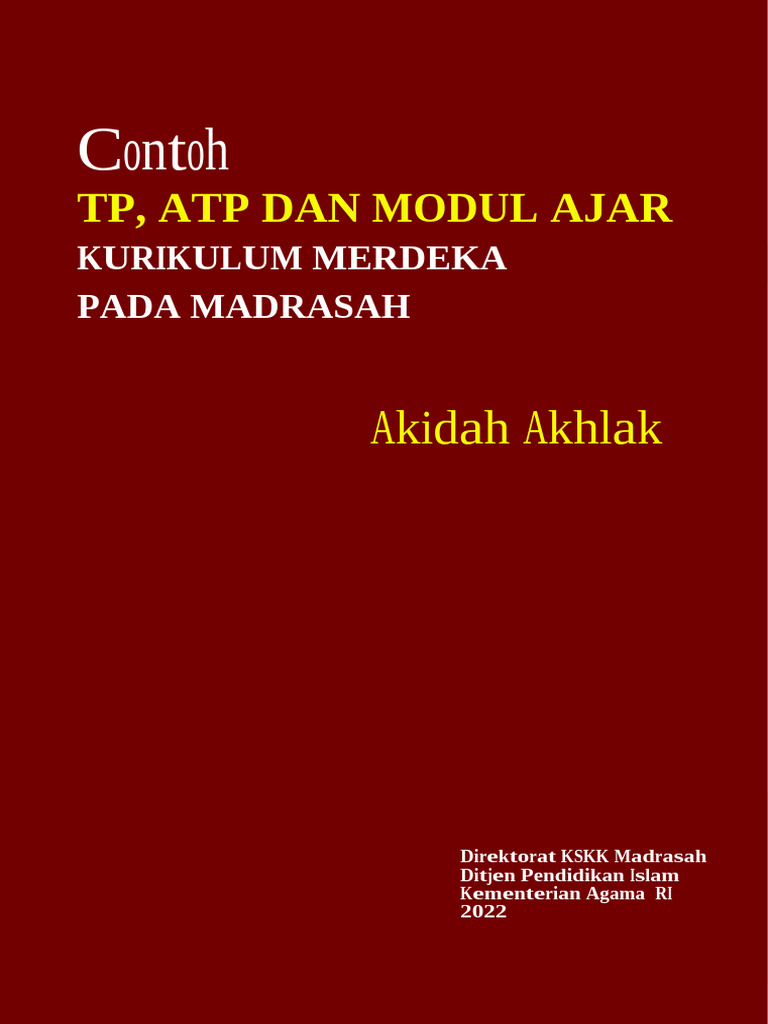 TP, ATP Dan Modul Akidah Akhlak | PDF