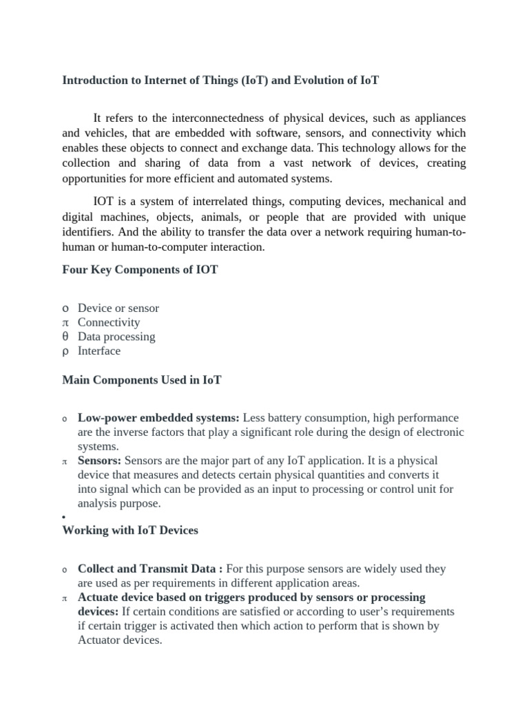 Iot First Unit Pdf Internet Of Things Cloud Computing