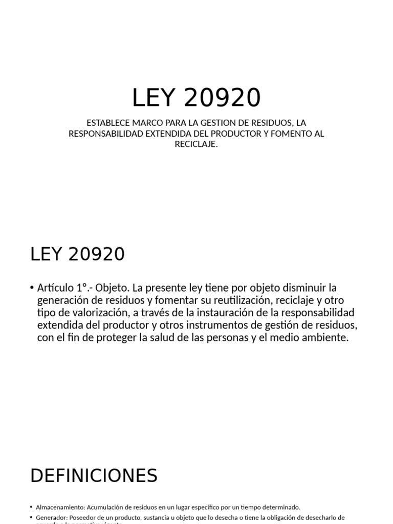 Ley 20920 | PDF