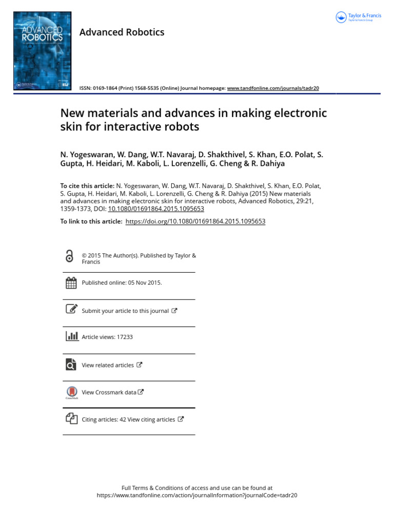 New Materials and Advances in Making Electronic Skin For Interactive ...