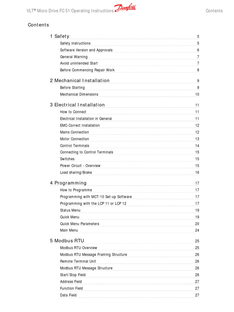 Danfoss VLT Micro Drive FC51 Manual | Mains Electricity | Power Supply