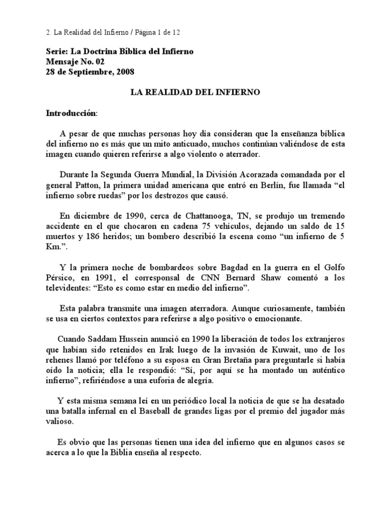 La Doctrina del Infierno en la Biblia | PDF | Infierno | Moralidad