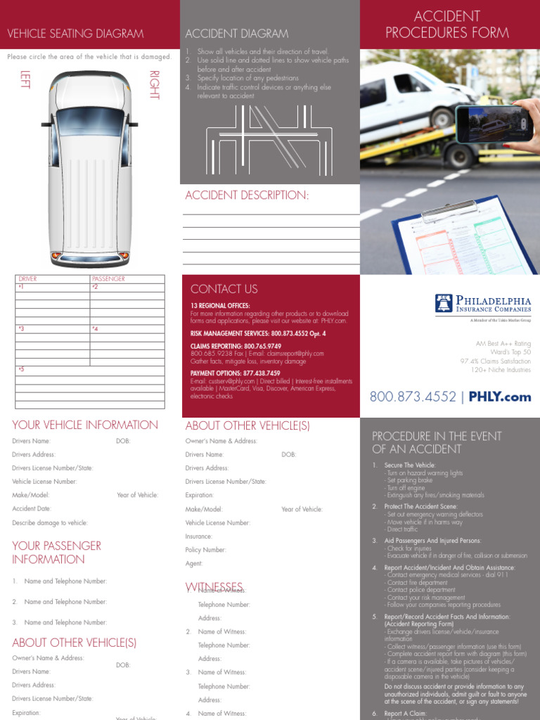 Accident Procedures - Glove Box Form Philly | PDF