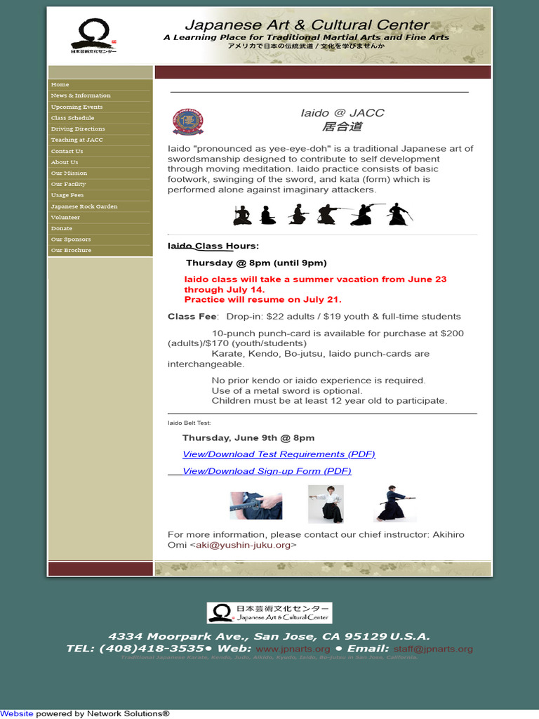 Iaido at JACC in San Jose, CA | PDF | Karate | East Asian Martial Arts