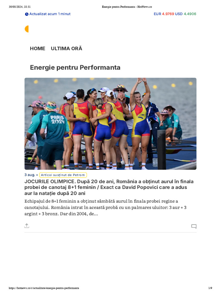 Energie Pentru Performanta - HotNews | PDF