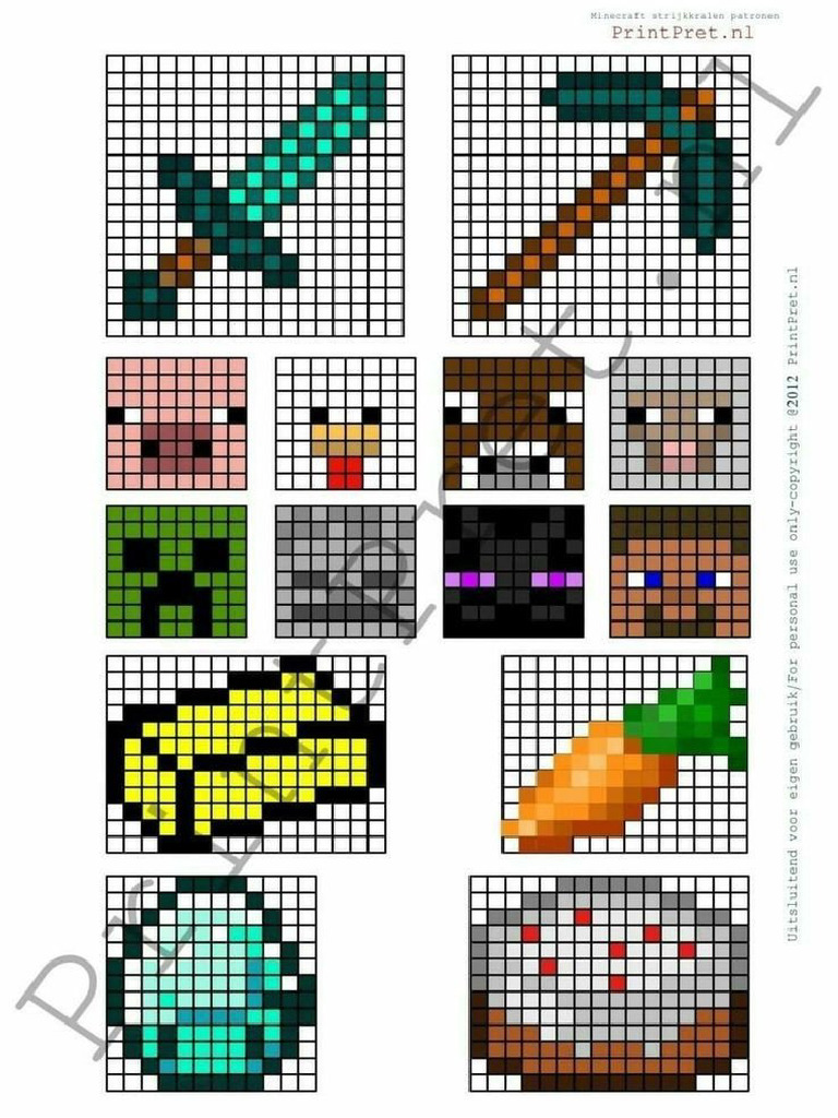 Minecraft Mobs Quadriculado | PDF