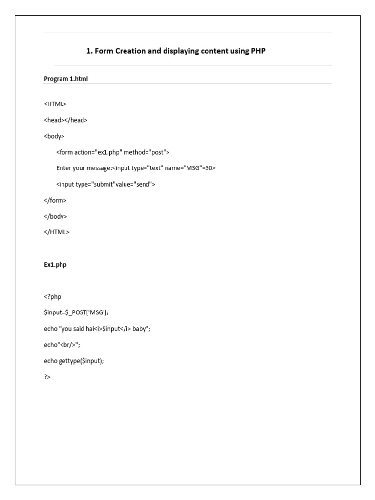 PHP Pratical Final 2023 Printout | PDF