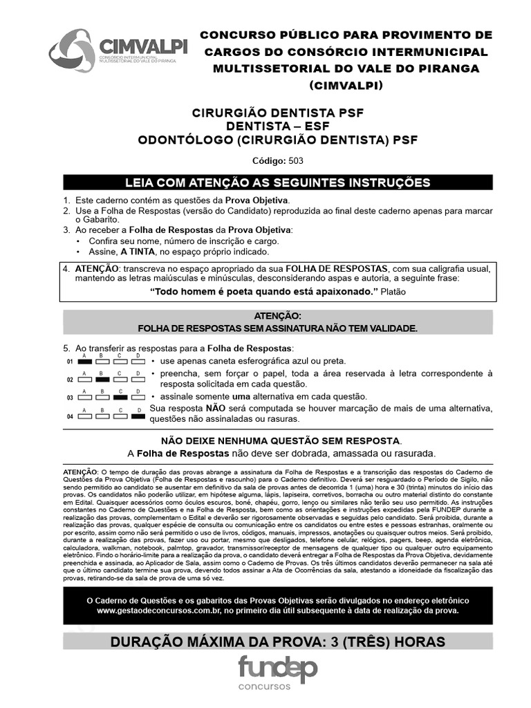 Odontologo PSF e Esf | PDF