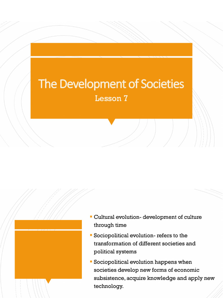 Lesson 5 - The Development of Societies | PDF
