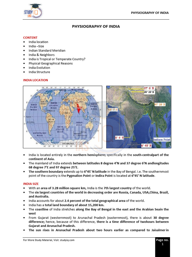 Physiology and Geography of India | PDF | Himalayas | Erosion