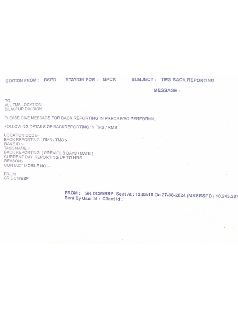 Back Reporting New Format | PDF