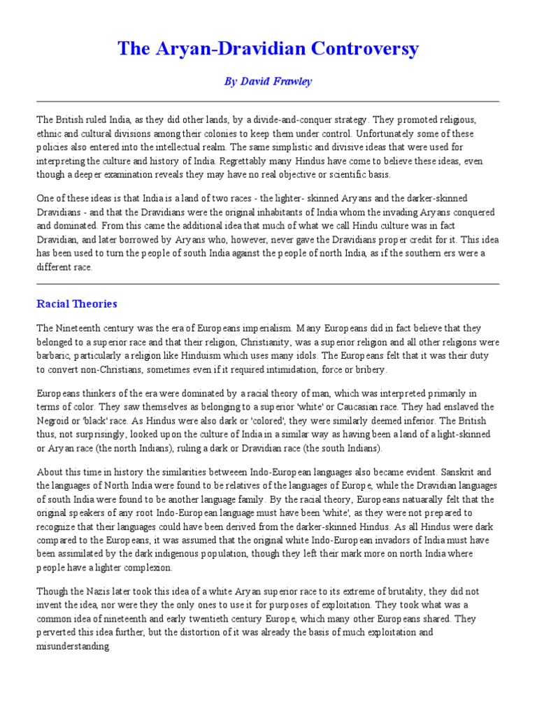 The Aryan-Dravidian Controversy | PDF | Vedas | Shiva