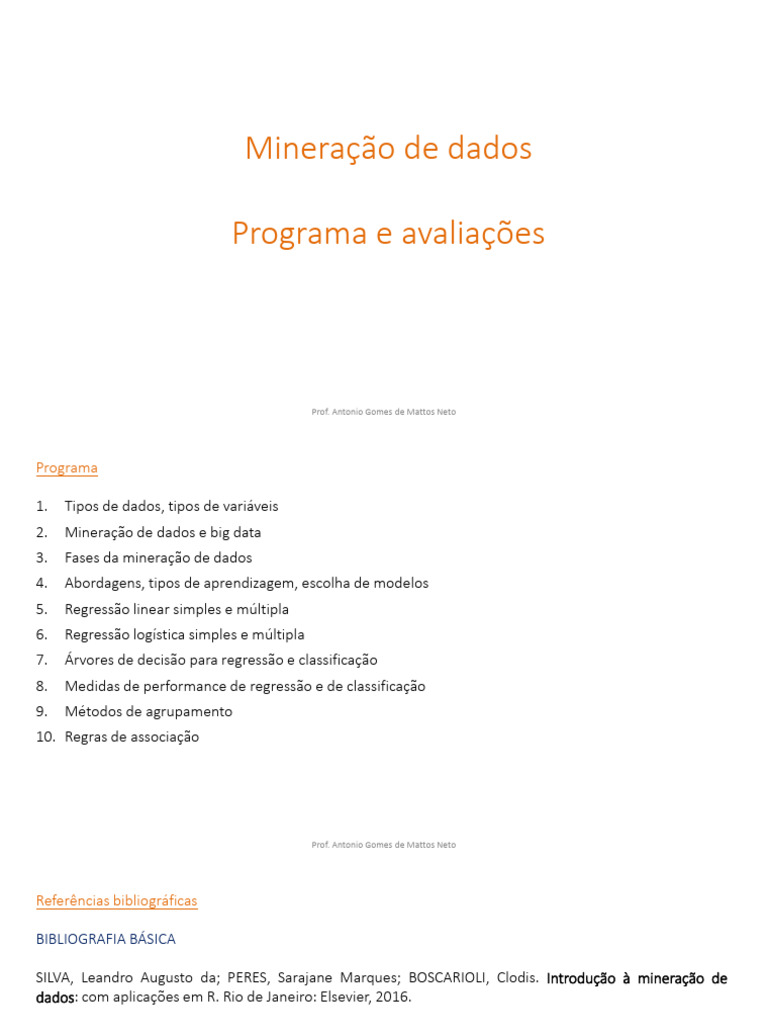 MDD 00 - Programa e Avaliações | PDF