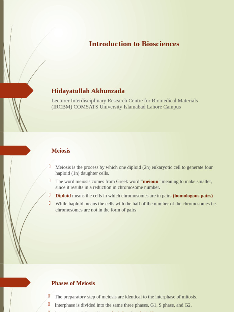 Introduction To Biosciences (W5) 1 | PDF