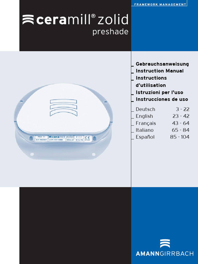 Zolid Preshade Manual | PDF