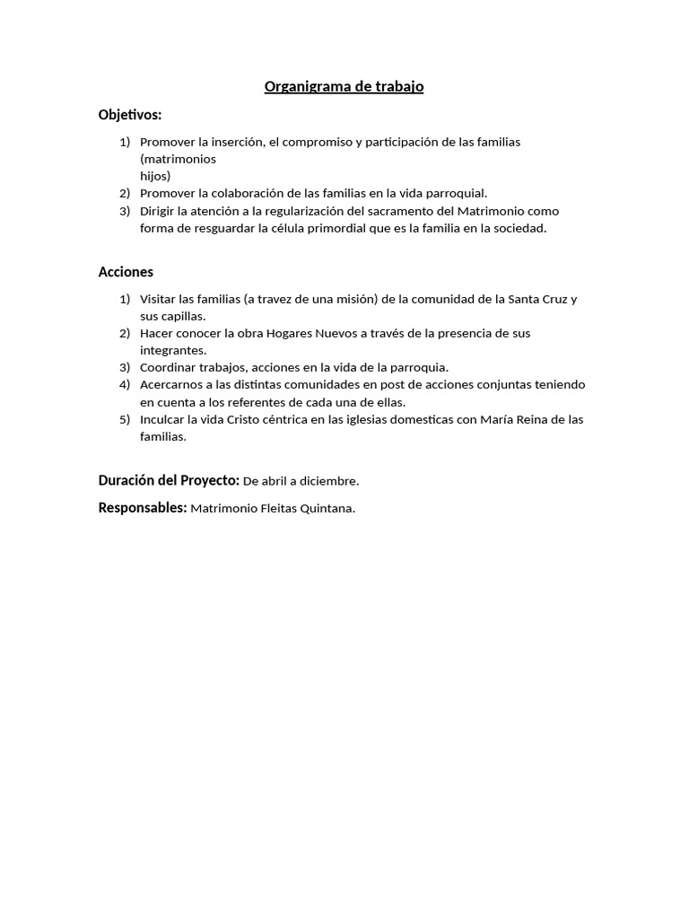 Organigrama de Trabajo | PDF