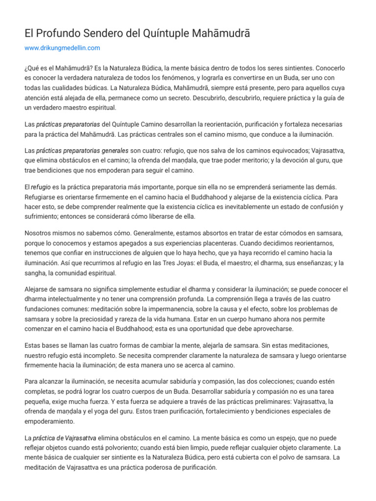 El Profundo Sendero Del Quíntuple Mahāmudrā - Khenchen Könchok Gyaltsen ...