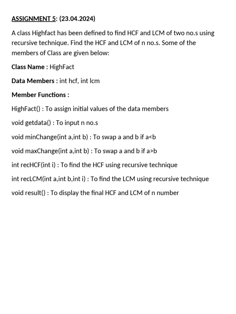 Assignment 5 | PDF