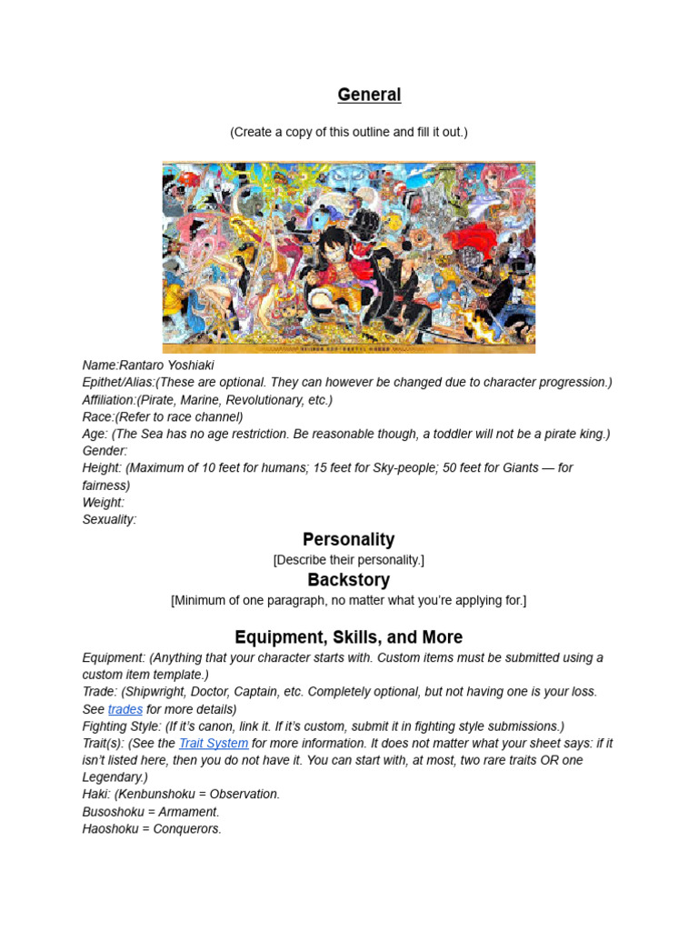 Character Template | PDF