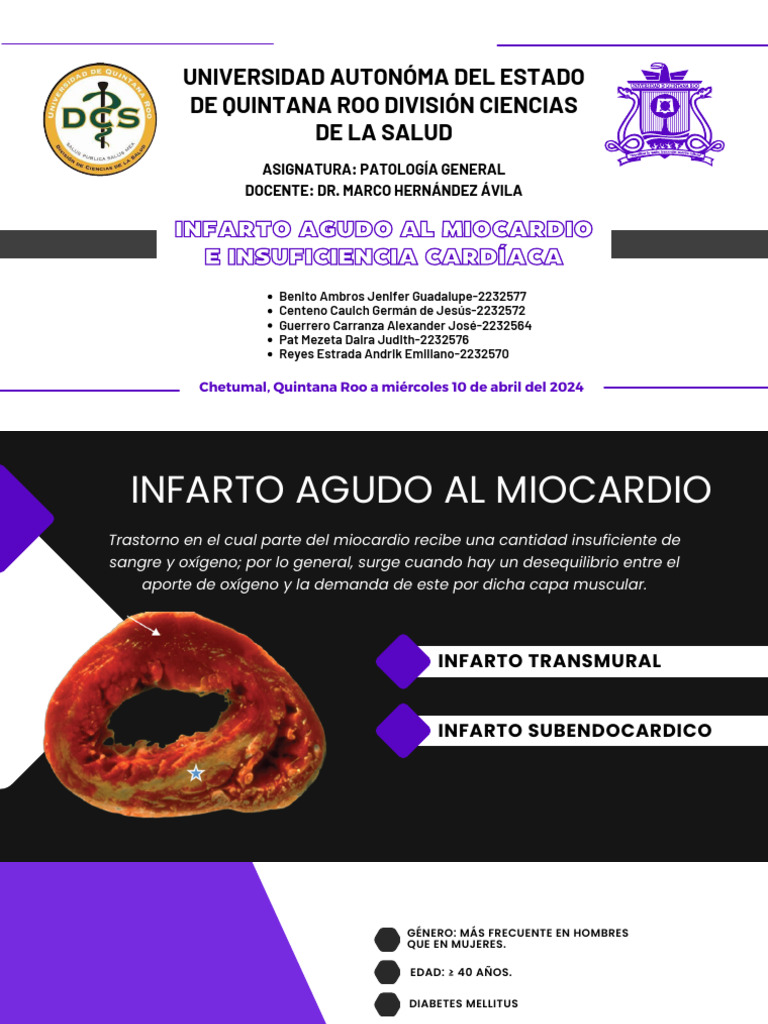 Patología - Equipo 5 - Iam e Insuficiencia Cardiaca | PDF | Infarto de ...