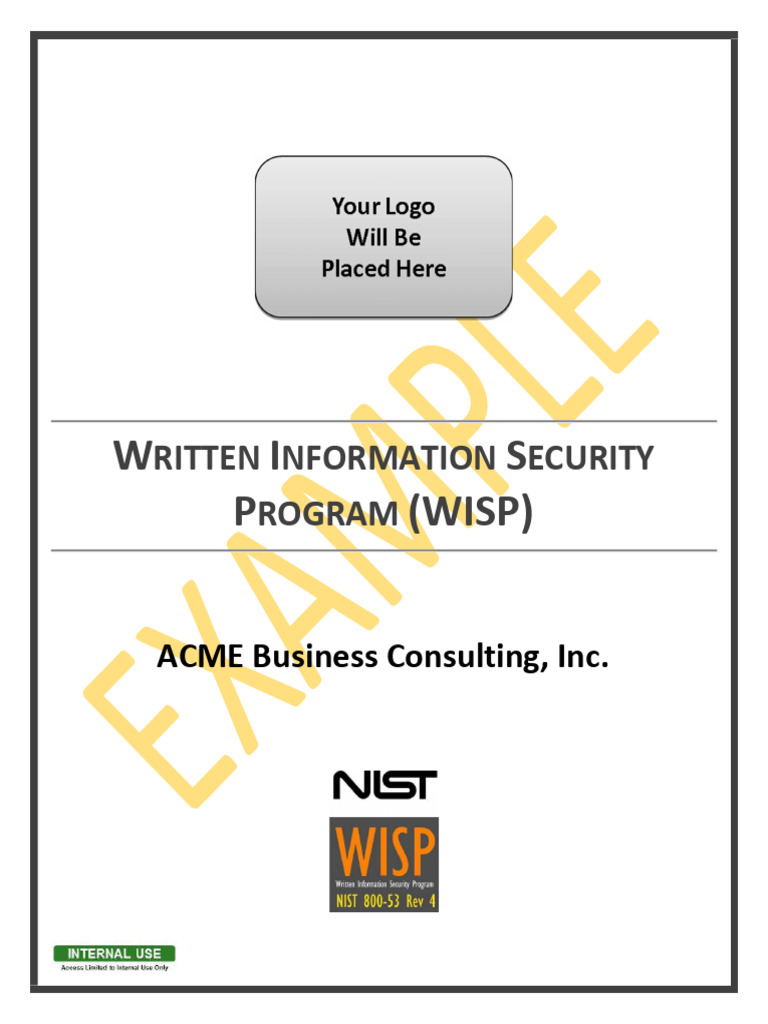 WISP Template for Information Security | PDF | Information Security ...